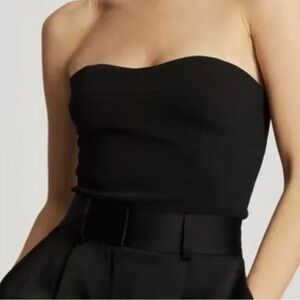 Reiss Cropped Bustier Top Black, US8 NWT.
